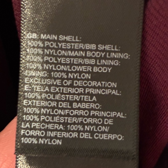 Snow Bibs The North Face Burgundy and Tropical Print Snow ❄️ Bibs ❄️☃️ - Picture 15 of 16